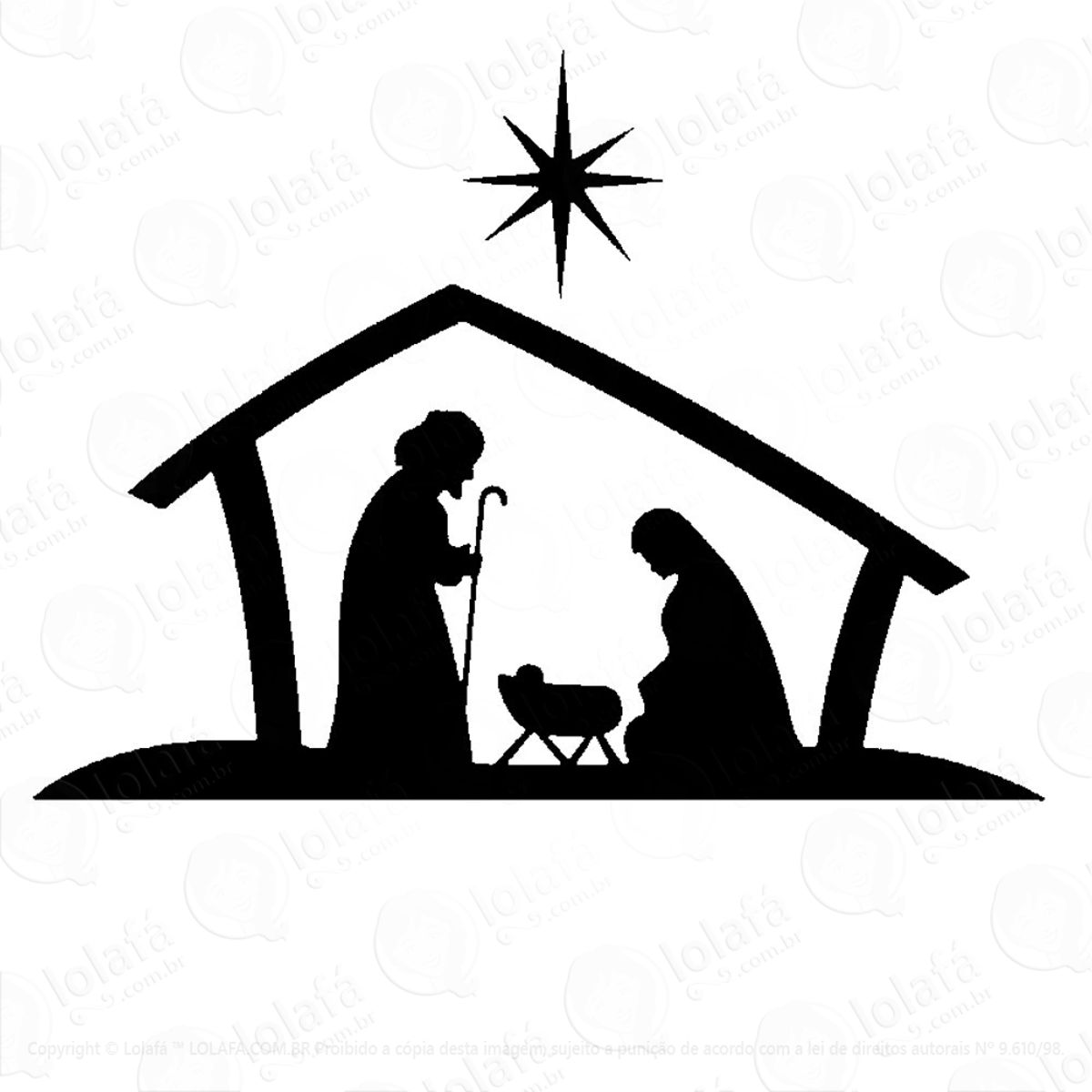 Presépio Adesivo de Natal para Vitrine, Parede, Porta de Vidro - Decoração Natalina Mod:201