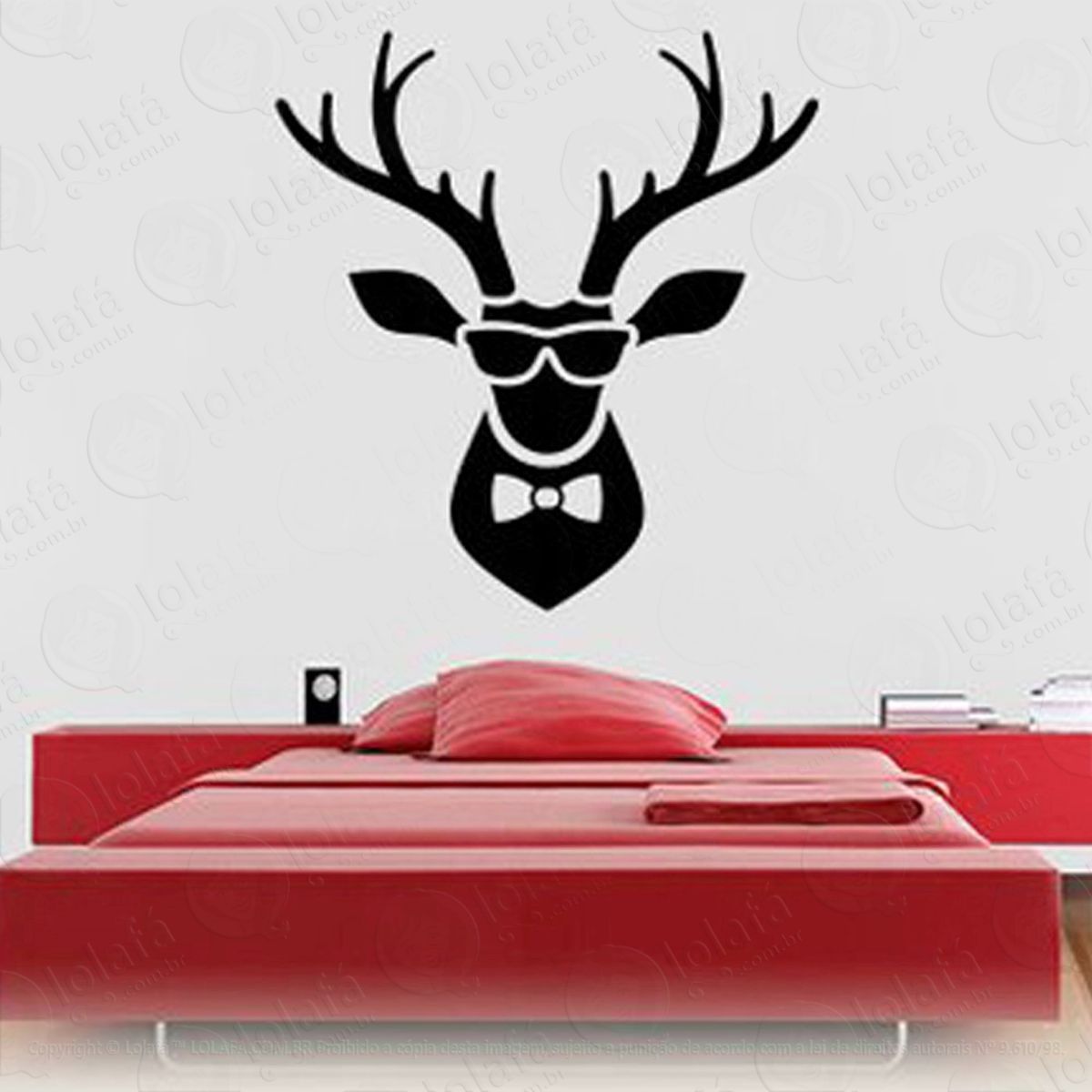 Rena Adesivo de Natal para Vitrine, Parede, Porta de Vidro - Decoração Natalina Mod:212