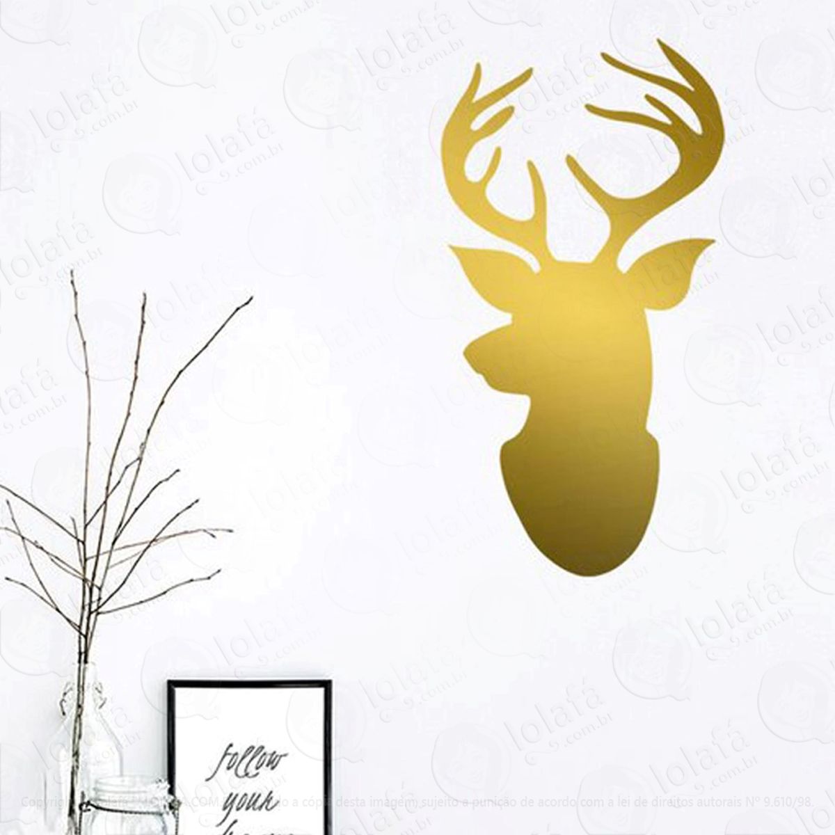 Rena Adesivo de Natal para Vitrine, Parede, Porta de Vidro - Decoração Natalina Mod:214