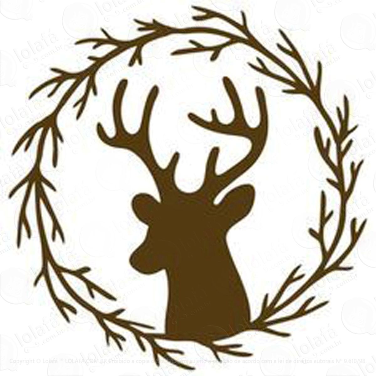 Rena Guirlanda Galhos Adesivo de Natal para Vitrine, Parede, Porta de Vidro - Decoração Natalina Mod:222