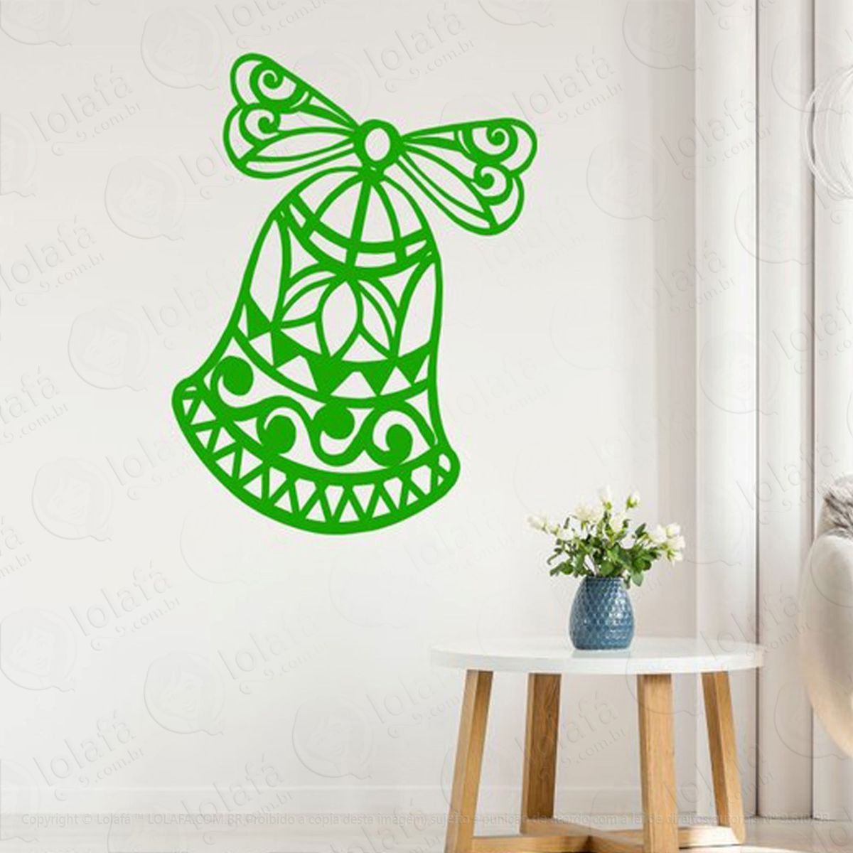 Sino Adesivo de Natal para Vitrine, Parede, Porta de Vidro - Decoração Natalina Mod:245