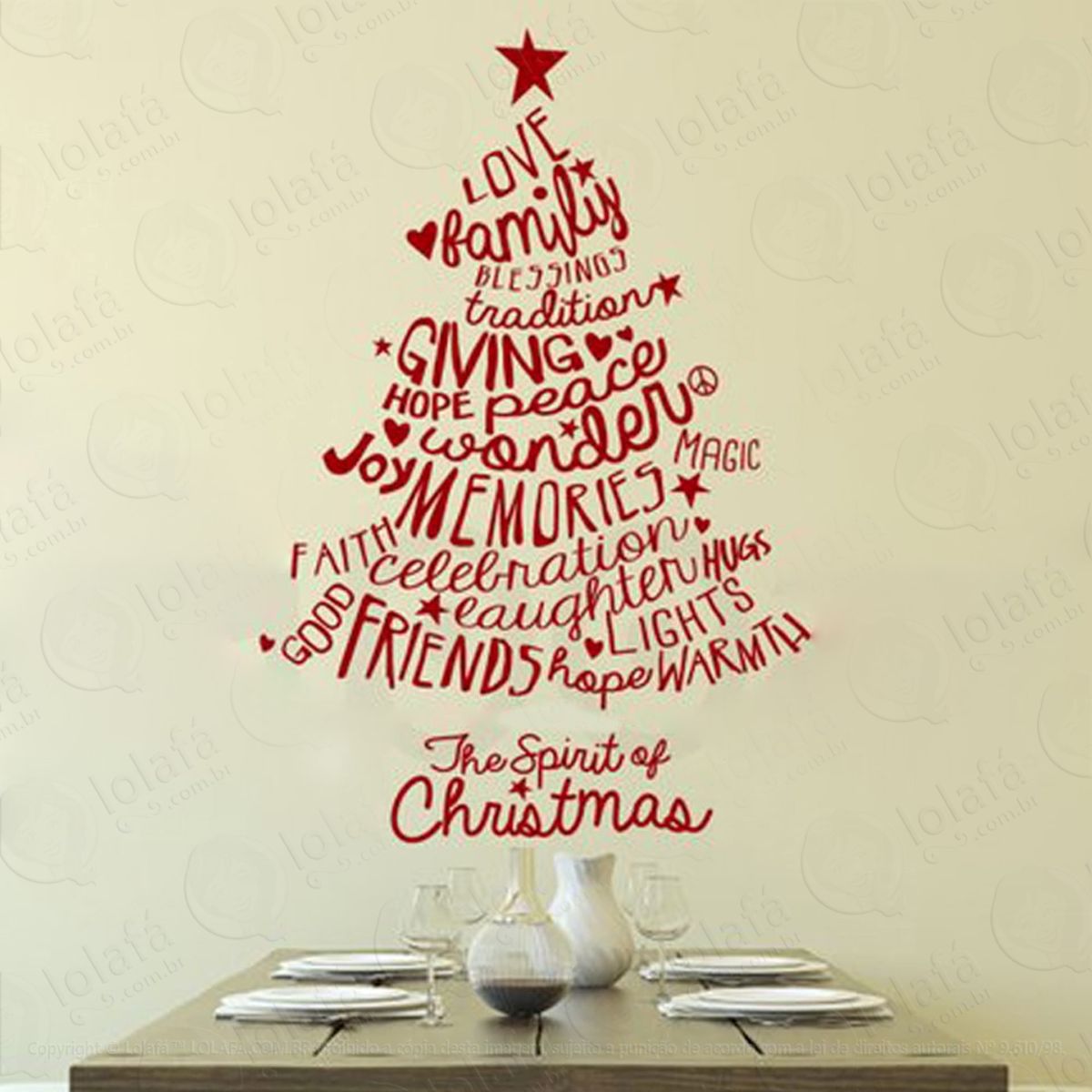 Super Árvore Adesivo de Natal para Vitrine, Parede, Porta de Vidro - Decoração Natalina Mod:251
