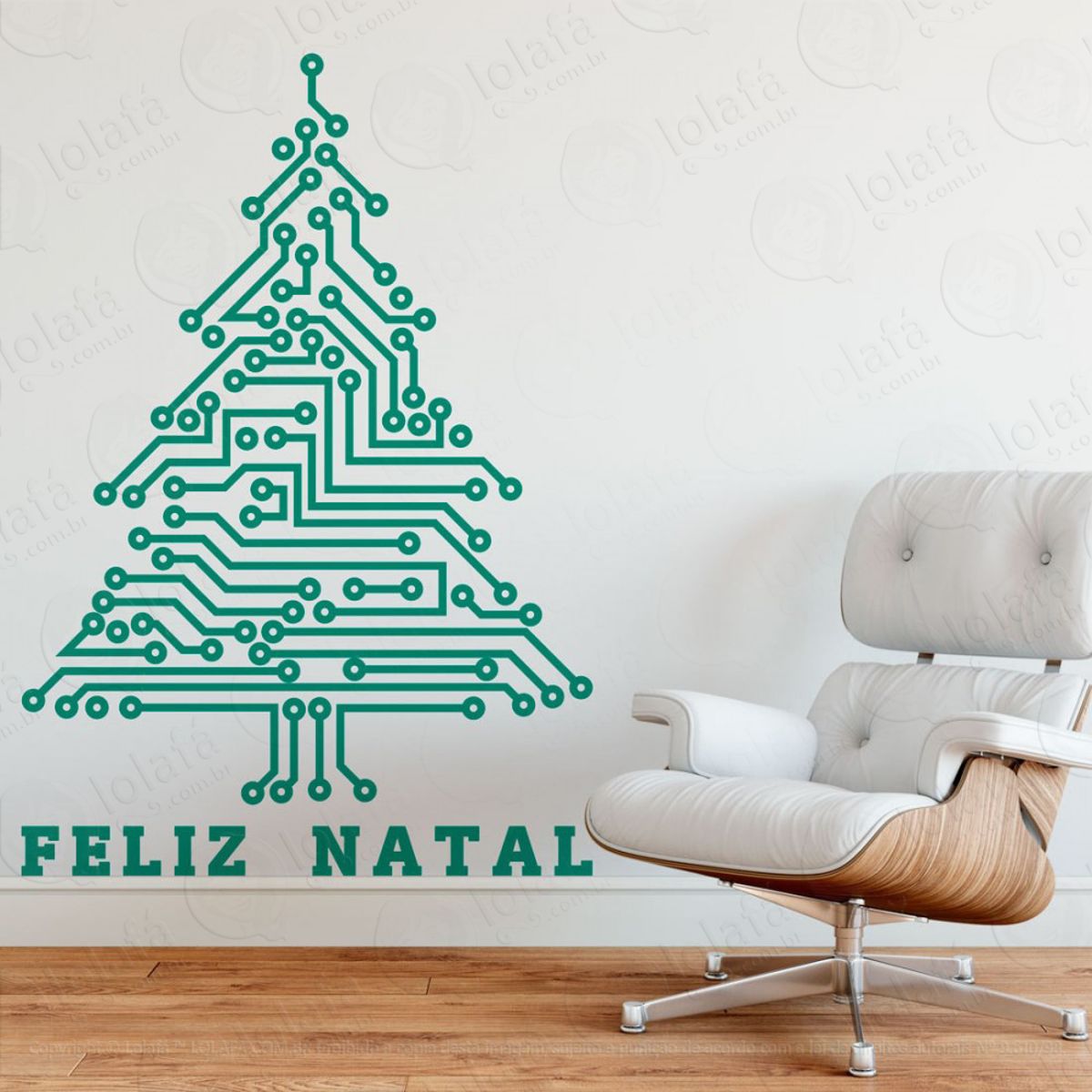 Árvore Adesivo de Natal para Vitrine, Parede, Porta de Vidro - Decoração Natalina Mod:313