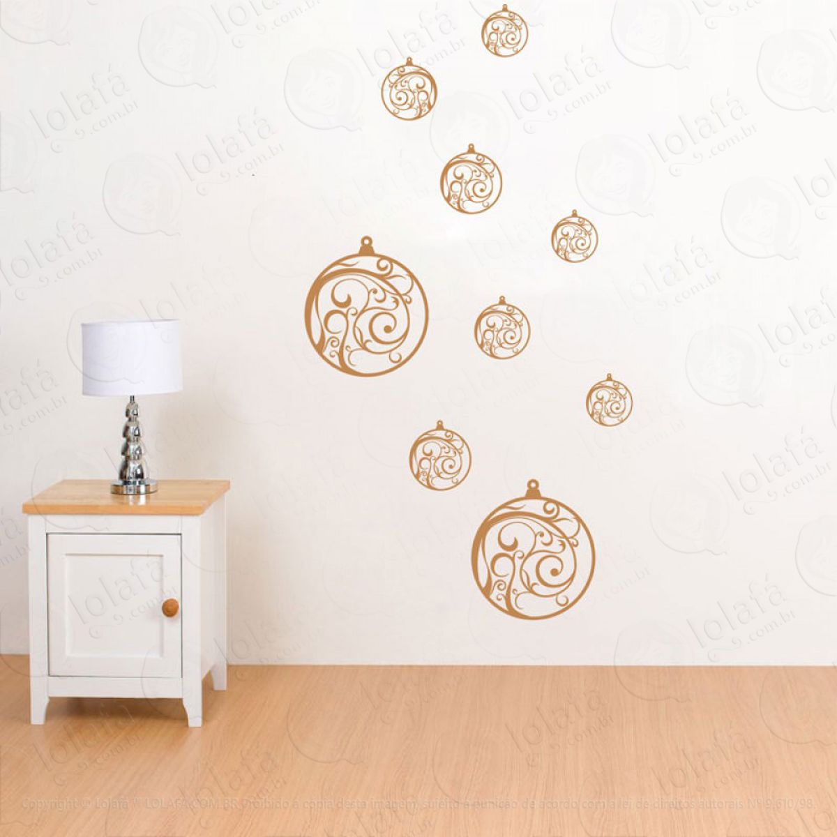 Bolas Adesivo de Natal para Vitrine, Parede, Porta de Vidro - Decoração Natalina Mod:314