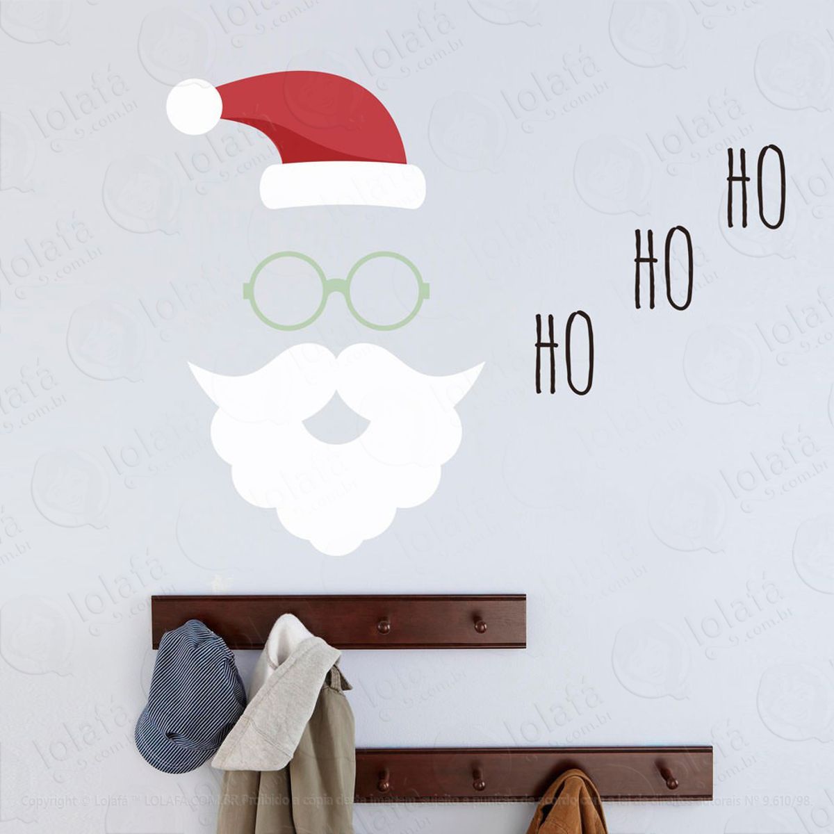 Papai Noel Adesivo de Natal para Vitrine, Parede, Porta de Vidro - Decoração Natalina Mod:323