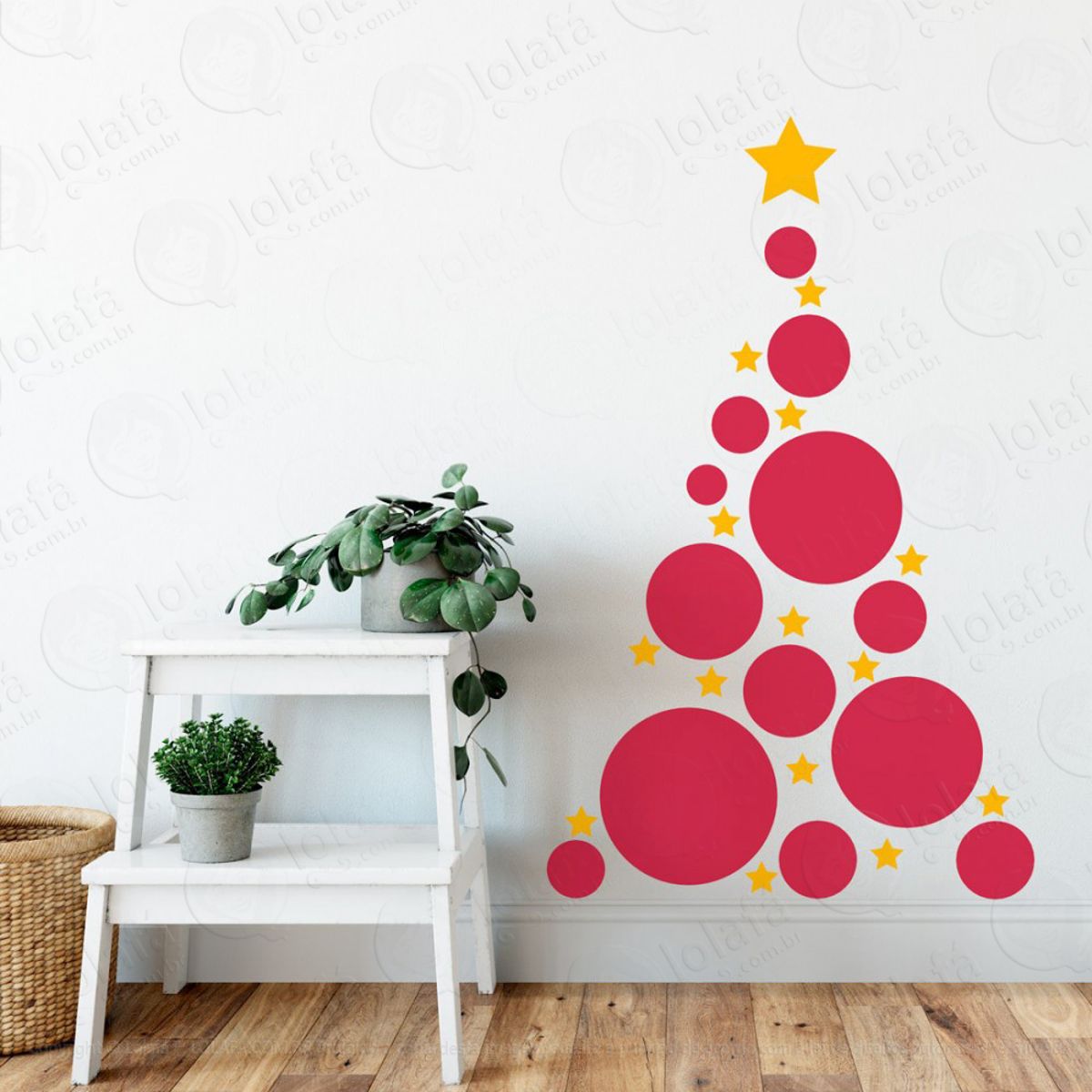 Árvore Adesivo de Natal para Vitrine, Parede, Porta de Vidro - Decoração Natalina Mod:325