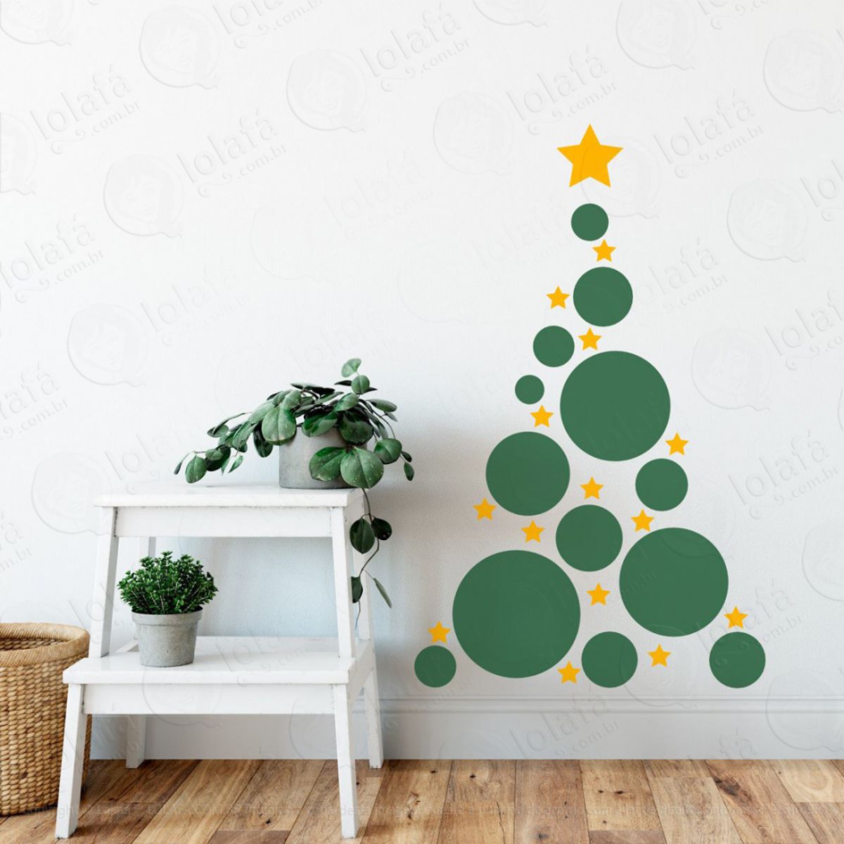 Árvore Adesivo de Natal para Vitrine, Parede, Porta de Vidro - Decoração Natalina Mod:329