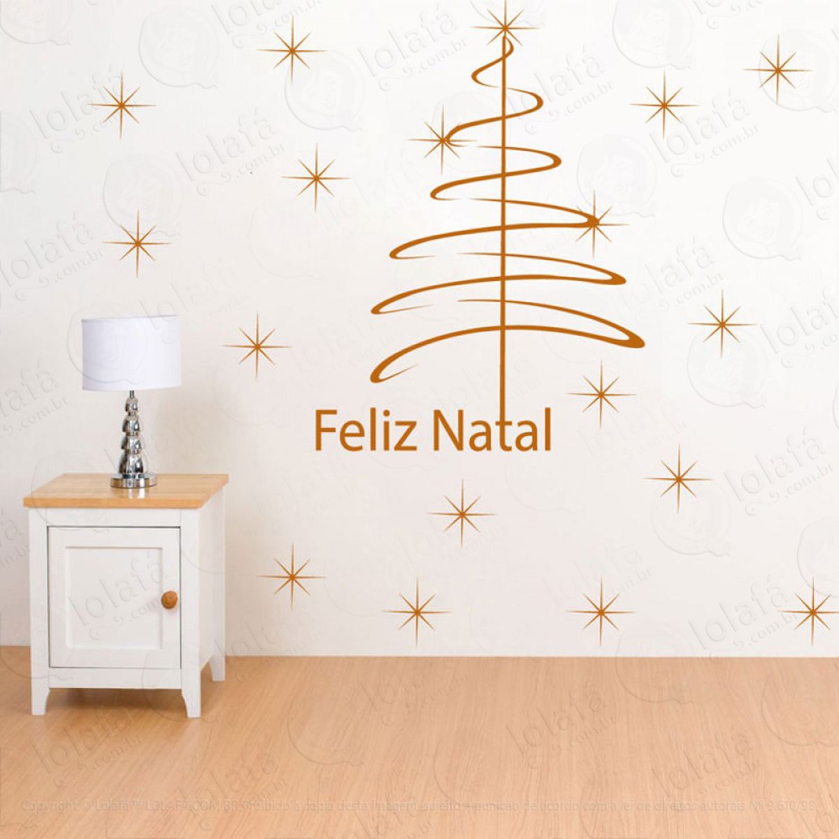 Árvore Adesivo de Natal para Vitrine, Parede, Porta de Vidro - Decoração Natalina Mod:330