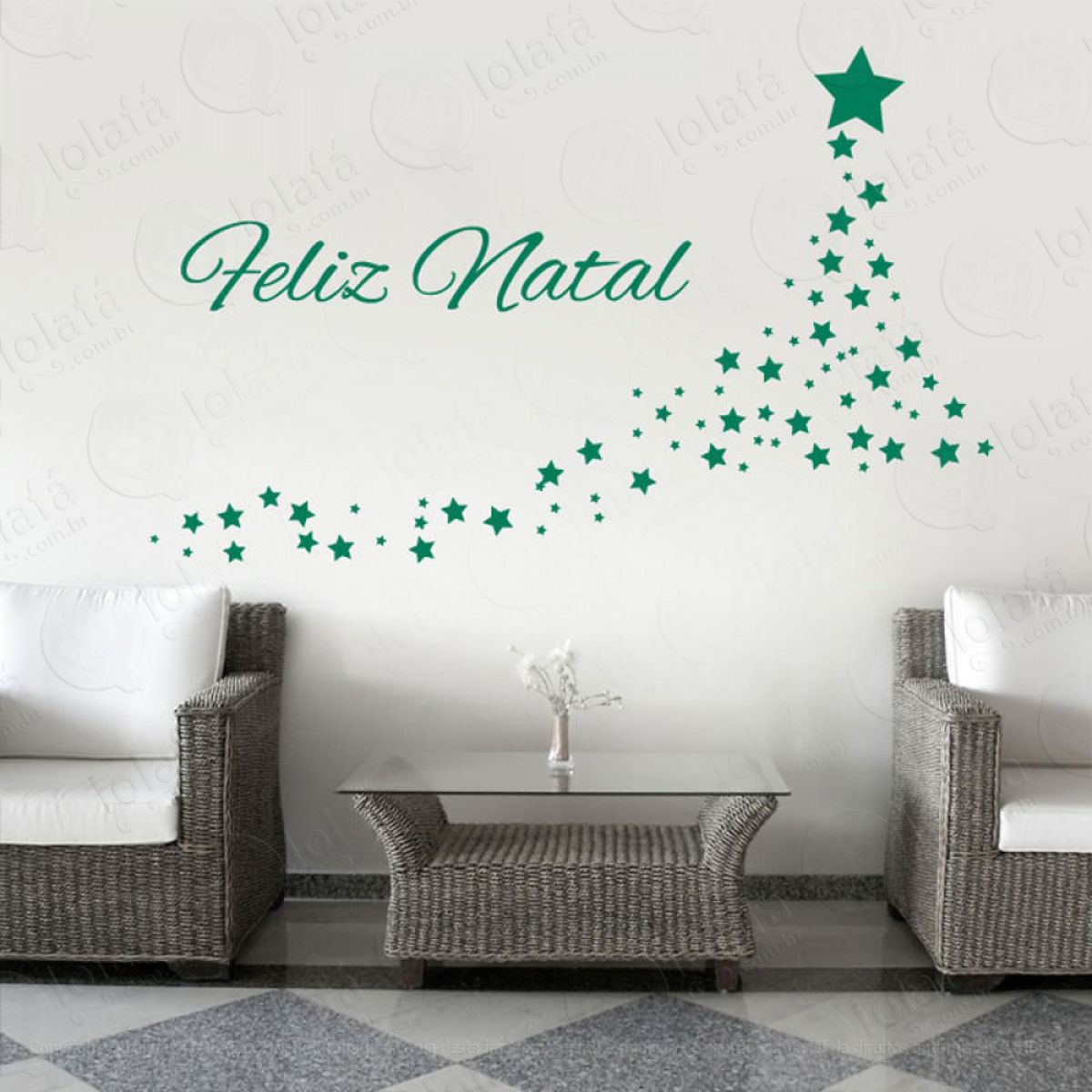 Árvore Adesivo de Natal para Vitrine, Parede, Porta de Vidro - Decoração Natalina Mod:331