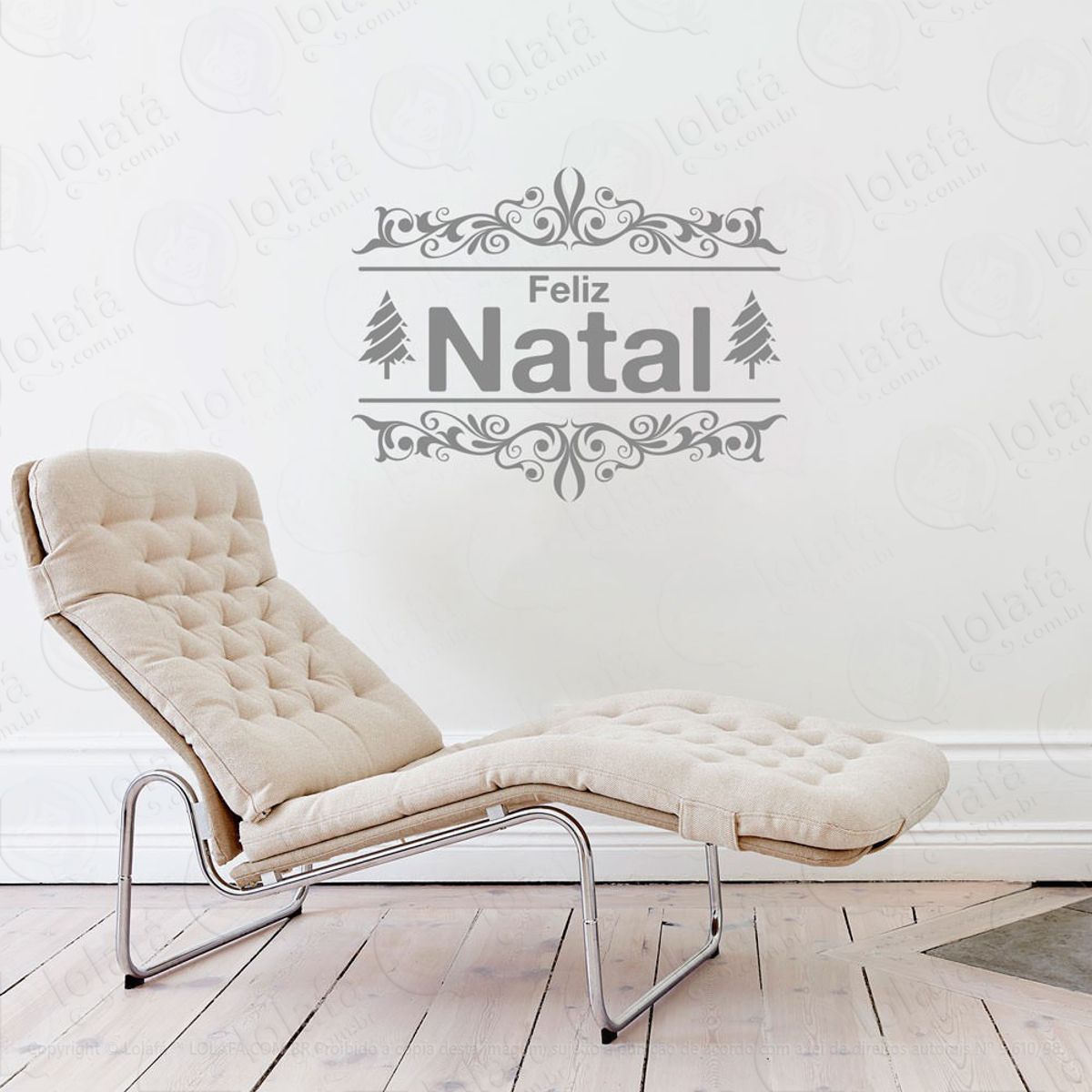 Frase Feliz Natal Adesivo de Natal para Vitrine, Parede, Porta de Vidro - Decoração Natalina Mod:332