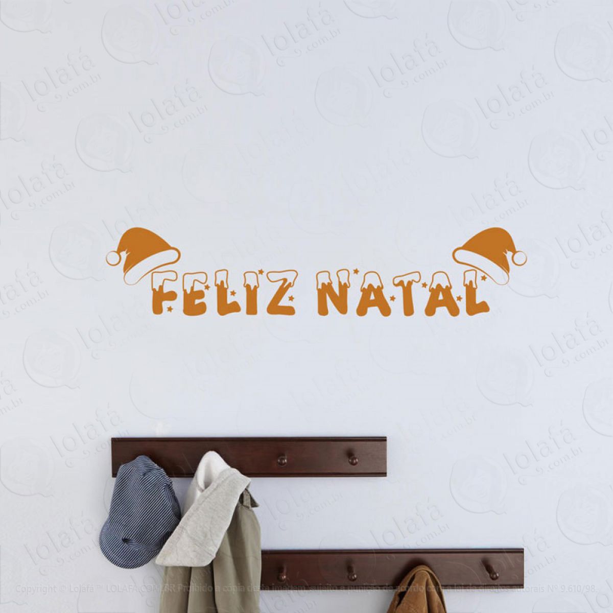 Frase Feliz Natal Adesivo de Natal para Vitrine, Parede, Porta de Vidro - Decoração Natalina Mod:338