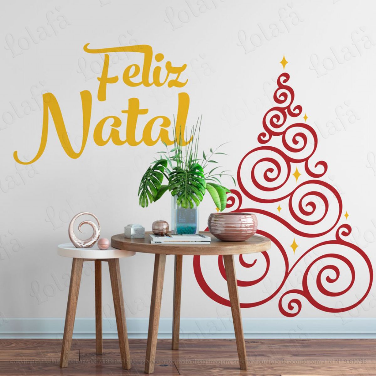 Árvore Adesivo de Natal para Vitrine, Parede, Porta de Vidro - Decoração Natalina Mod:343